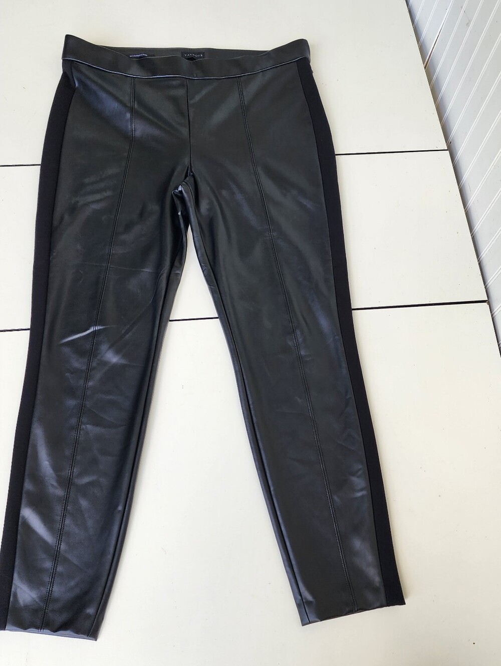Talbots Portland Faux Leather Leggings Womens Skinny Pants Stretch Black Sz 14 - Picture 4 of 16